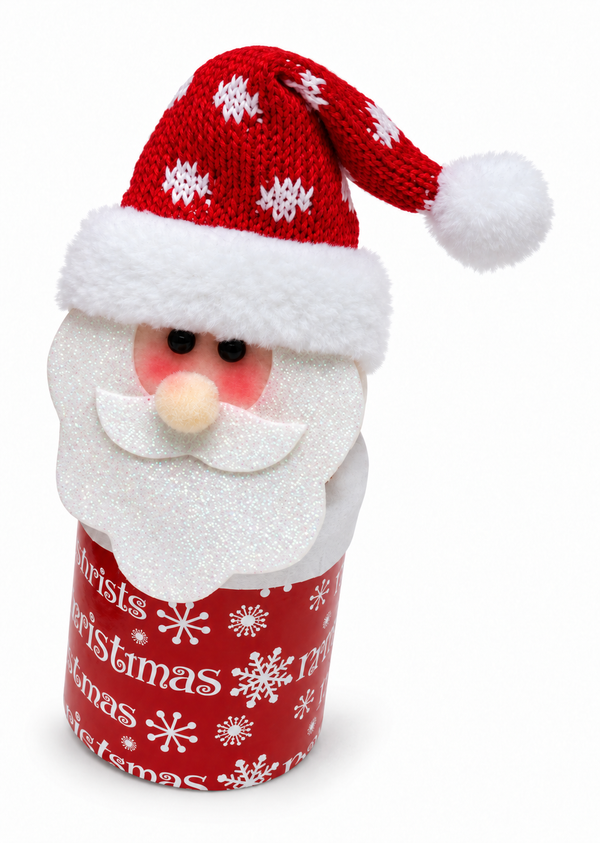 Santa-Topped Christmas Candy Cylinder