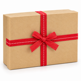 Kraft Christmas Gift Box with Red Ribbon