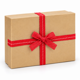 Kraft Christmas Gift Box with Red Ribbon