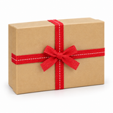 Kraft Christmas Gift Box with Red Ribbon