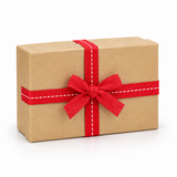 Kraft Christmas Gift Box with Red Ribbon