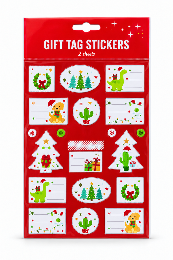 Christmas Gift Tag Stickers – 2 Sheets