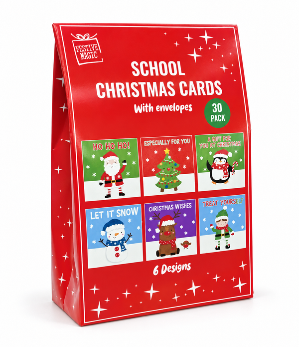 School Christmas Cards with Envelopes – 30 Pack