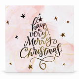 Luxury Pink and Gold Foiled Christmas Cards – 10 Pack – Very Merry Christmas
