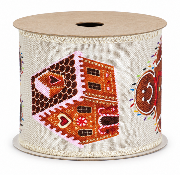 Gingerbread Christmas Ribbon - 60 mm x 2.7 m