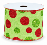 Mean Green Christmas Ribbon - 60 mm x 2.7 m