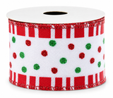 Candy Cane Christmas Ribbon - 50 mm x 2.7 m