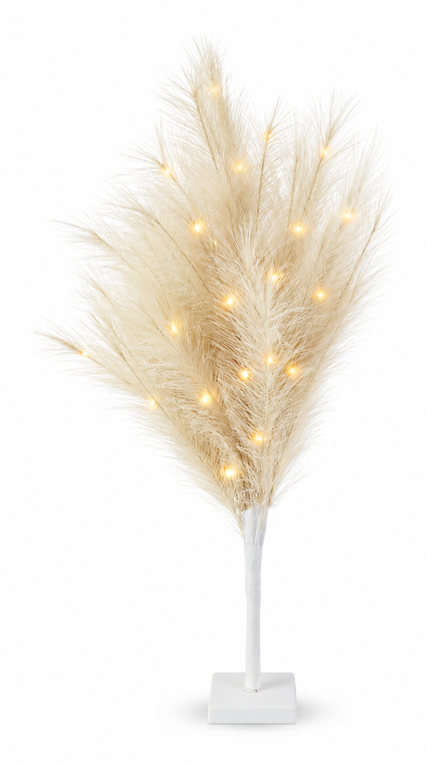 Battery-Operated LED Pampas Tree 80 cm