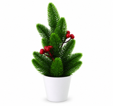 Pine and Berry Christmas Tree in White Pot 26 cm