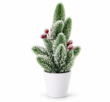 Pine and Berry Christmas Tree in White Pot 26 cm