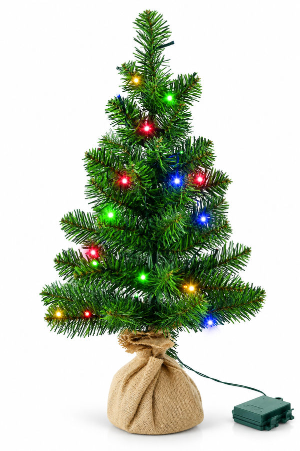 Multicolour Pre-Lit Christmas Tree 60 cm