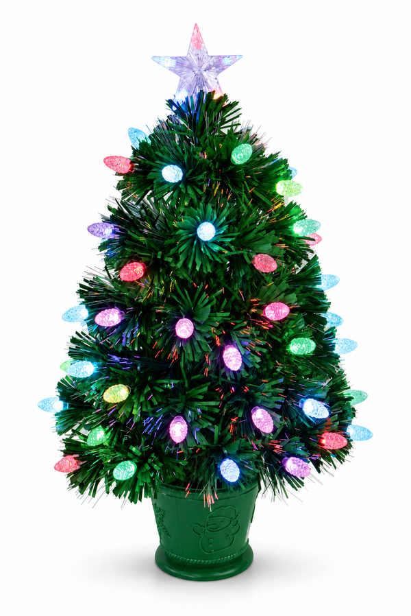 Colour-Changing Fibre Optic Potted Christmas Tree 60 cm