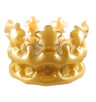 Gold-coloured crown with decorative rounded points – 33.5cm
