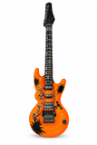 Orange neon inflatable guitar – 106cm on a white background