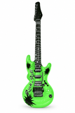 Green neon inflatable guitar – 106cm on a white background