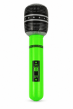 Green neon inflatable microphone – 40cm on a white background