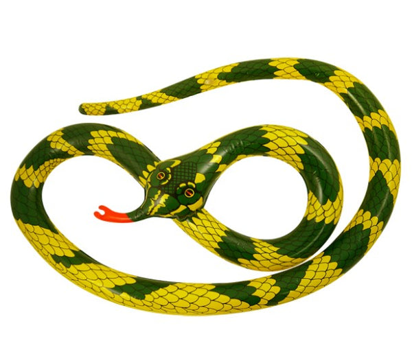 Green-and-yellow patterned snake with red tongue – 230cm