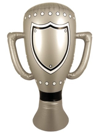 Silver-coloured trophy cup with two handles – 60cm