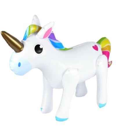 White unicorn with rainbow details and gold-coloured horn – 53 x 35cm