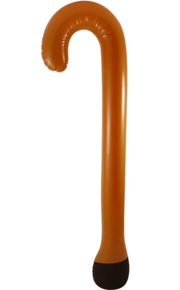 Brown walking-stick design with curved handle and black tip – 90cm