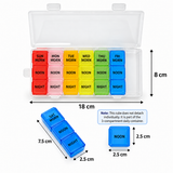 7-Day Pill Organiser with Removable Daily Cases – Rainbow