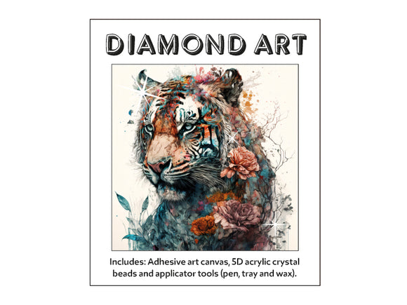 5D Diamond Art (30x30cm) - Wild Flower Tiger
