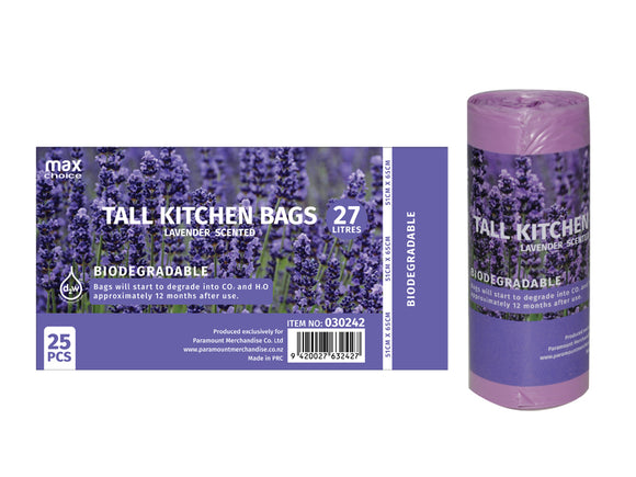 Scented Biodegradable Kitchen Tidy Bags 27L (510x650mm) 25PK