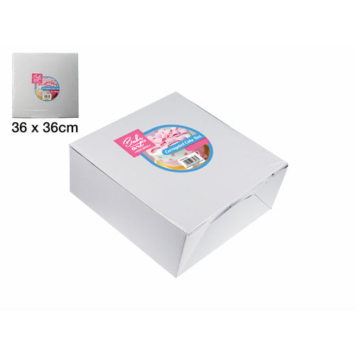 瓦楞蛋糕盒 (36x36x11cm) - 白色