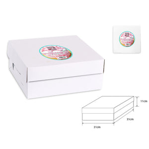 瓦楞蛋糕盒 (31x31x11cm) - 白色
