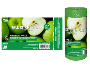 Biodegradable Kitchen Bin Bags (51x65cm / 27L) 20PK - Apple Scented