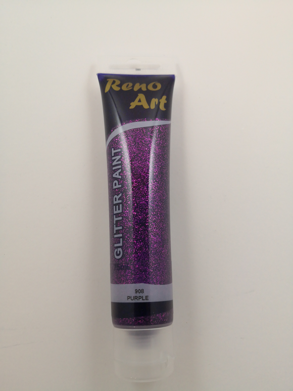 #908 Reno Art Acrylic Glitter Paint (75ml) - Purple