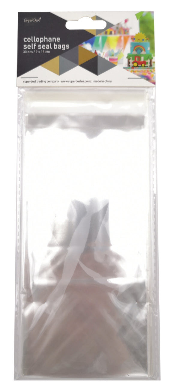 Self Seal Cellophane Bags (9x18cm) 30PK Clear – Bonanza Variety