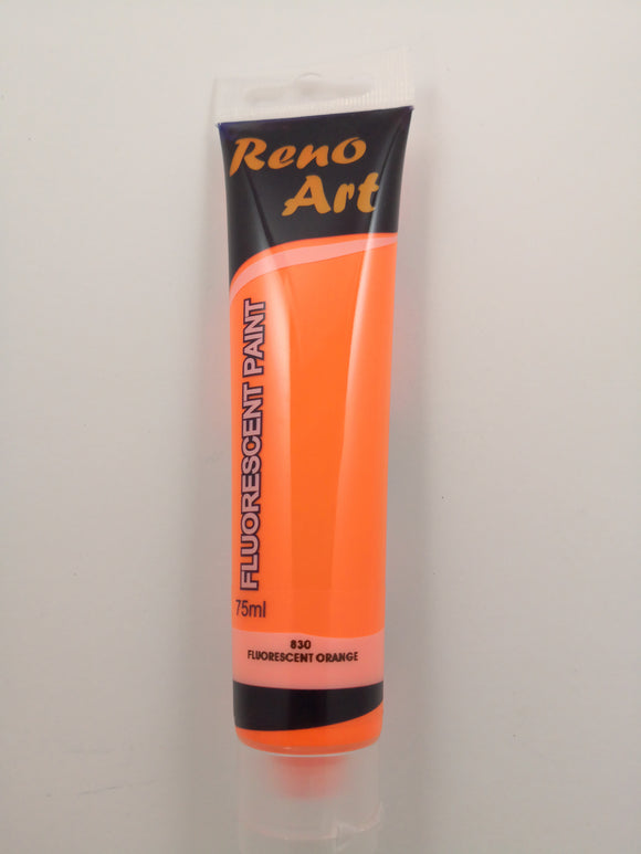 #830 Reno Art Acrylic Paint (75ml) - Fluorescent Orange