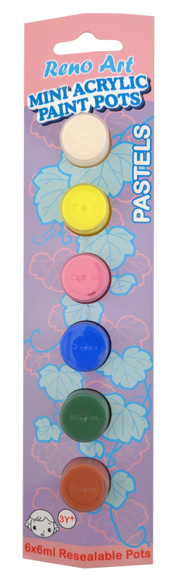 迷你亚克力颜料罐 (6ml) 6PK - 粉彩