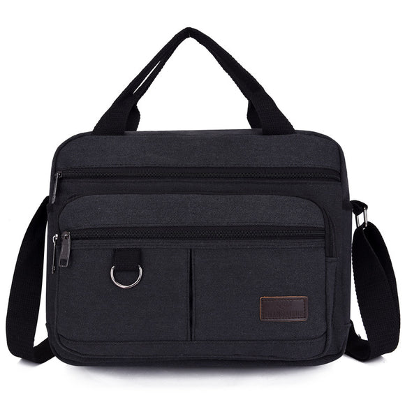 Canvas Shoulder Bag (26x35cm) - Black