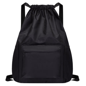 Large Drawstring Backpack (48x19x37cm) - Black