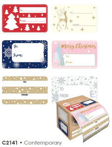 Christmas Gift Labels 150PK - Contemporary