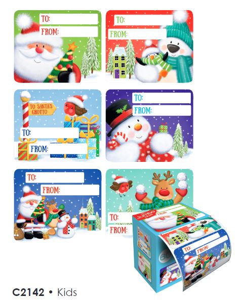 Christmas Gift Labels 60PK - Kids Themed