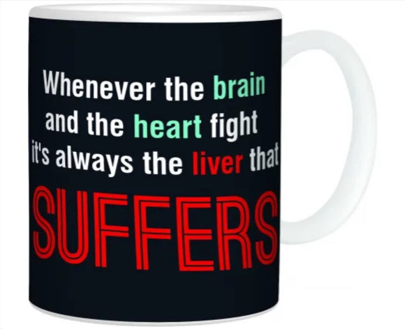 Novelty Mug - Brain Heart Liver