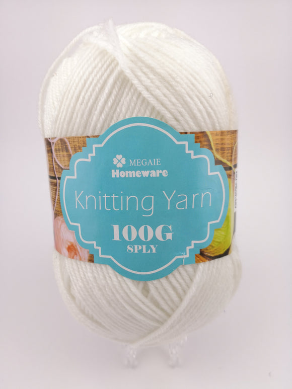#02 Knitting Yarn (100g) - White