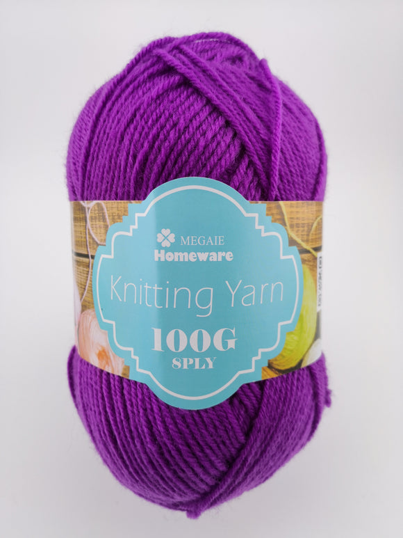 #08 针织纱线 (100g) - 紫色