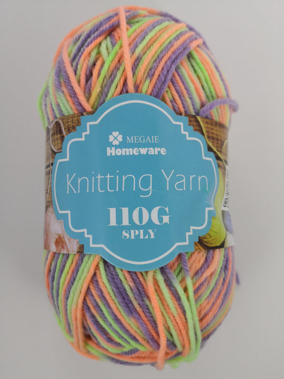 #S6 Knitting Yarn (110g) - Multi Pastel