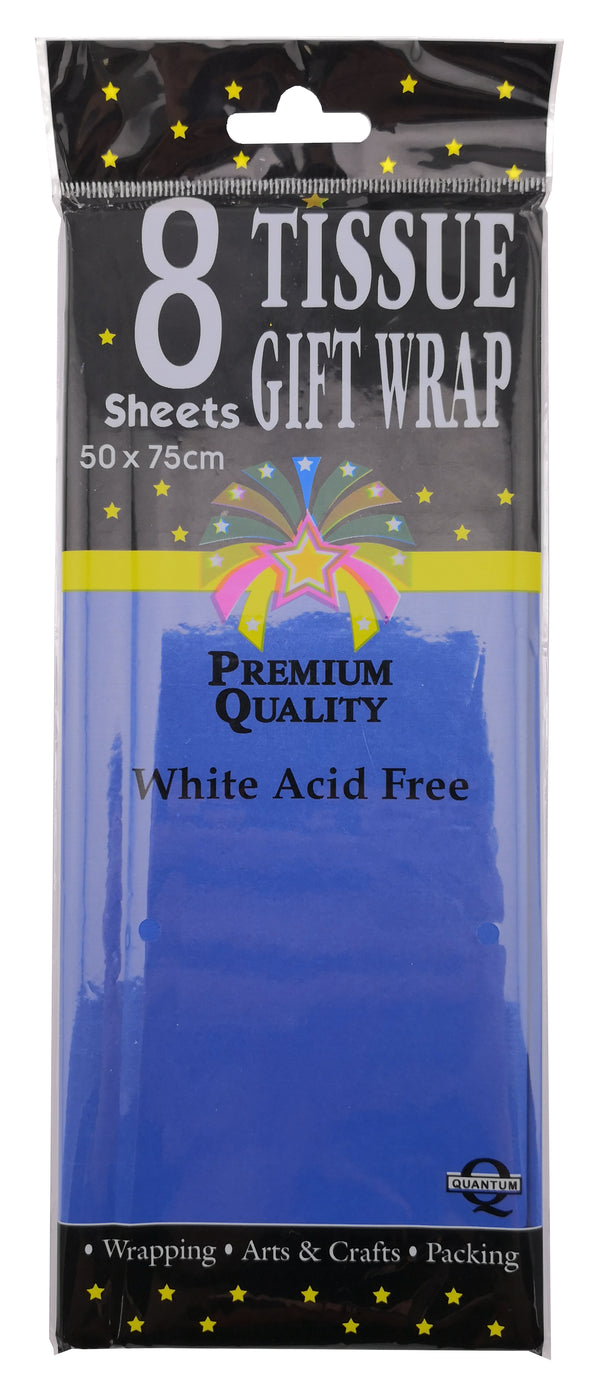 Tissue Paper (50x75cm) 8PK - Dark Blue