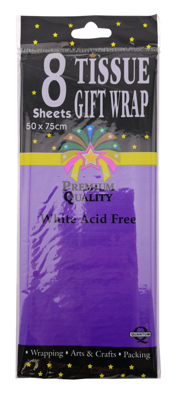 Tissue Paper (50x75cm) 8PK - Purple