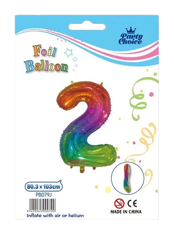 Foil Balloon (80.3x103cm) Rainbow Number - 2