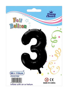 Foil Balloon (66x119cm) Black Number - 3