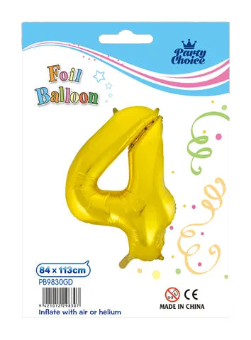 铝箔气球 (84x113cm) 金色数字 - 4