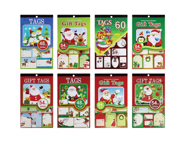 Christmas Gift Tags In Book - Foil / Glitter