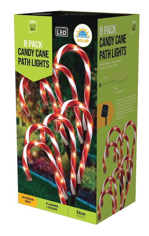 Solar Mini Candy Cane Path Lights 8PC