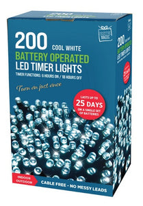 B/O Timer LED Lights 200PC